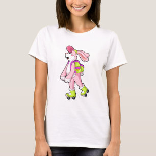 Camiseta Conejo con patines de rodillos