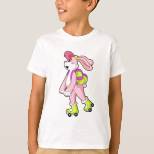 Camiseta Conejo con patines de rodillos