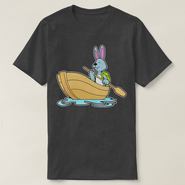 Camiseta Conejo con remo en barco (Diseño del anverso)