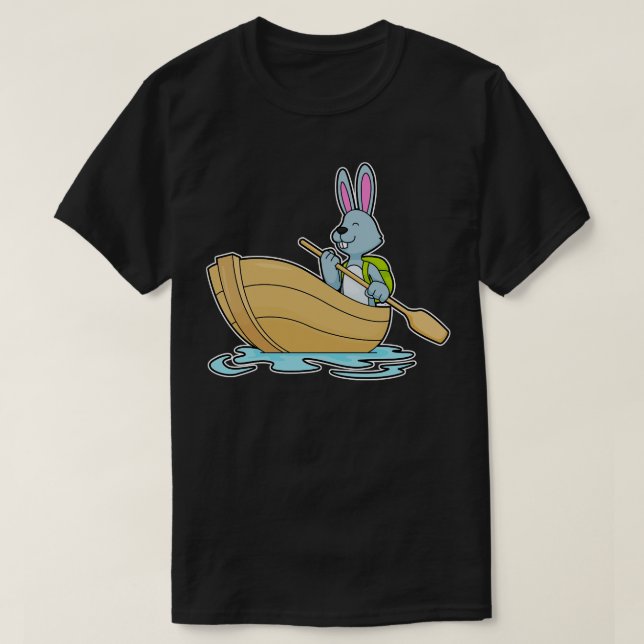 Camiseta Conejo con remo en barco (Diseño del anverso)
