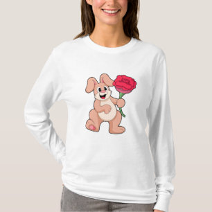Camiseta Conejo con rosa roja