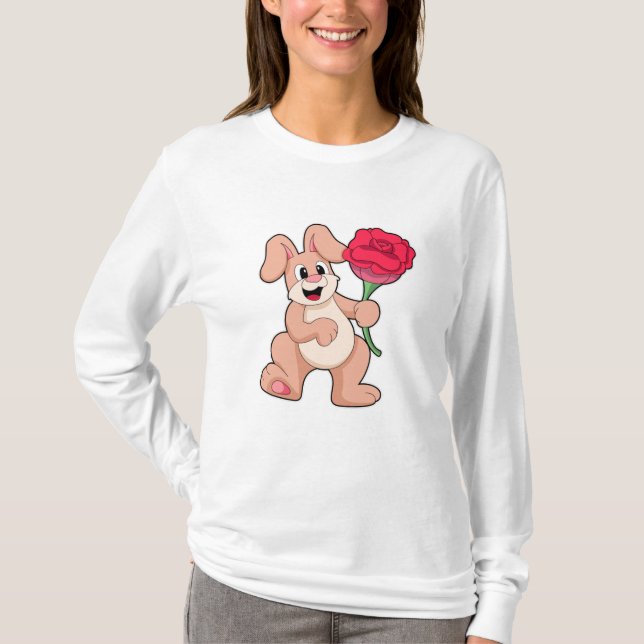 Camiseta Conejo con rosa roja (Anverso)