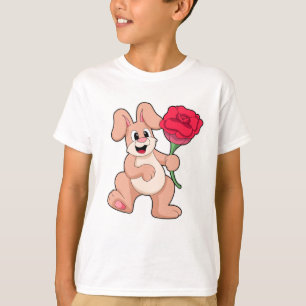 Camiseta Conejo con rosa roja