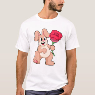 Camiseta Conejo con rosa roja