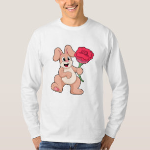 Camiseta Conejo con rosa roja