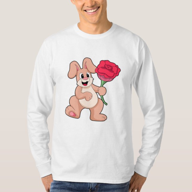 Camiseta Conejo con rosa roja (Anverso)