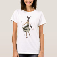 Conejo con vestido blanco negro