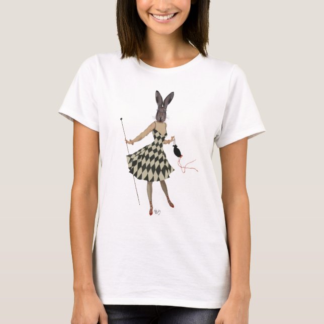 Camiseta Conejo con vestido blanco negro (Anverso)