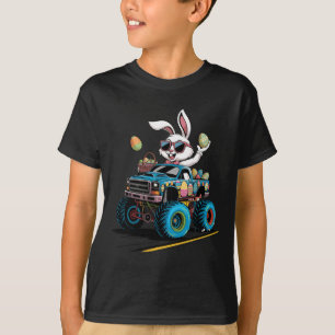 Camiseta Conejo conduciendo camión monstruo para niños y ni