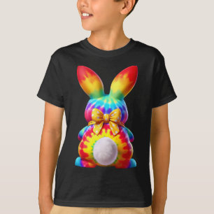 Camiseta Conejo Conejo Conejo Cocido Chica Floral Bow Feliz