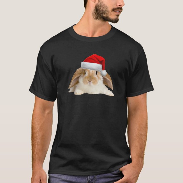 Camiseta Conejo conejo conejo conejo lindo Santa Hat Imagen (Anverso)