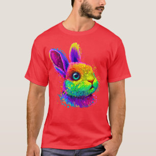 Camiseta Conejo conejo lindo enfrenta coloridos Chicas del 
