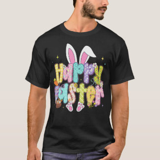 Camiseta Conejo Coquette Feliz Pascua Pincelada Elegante