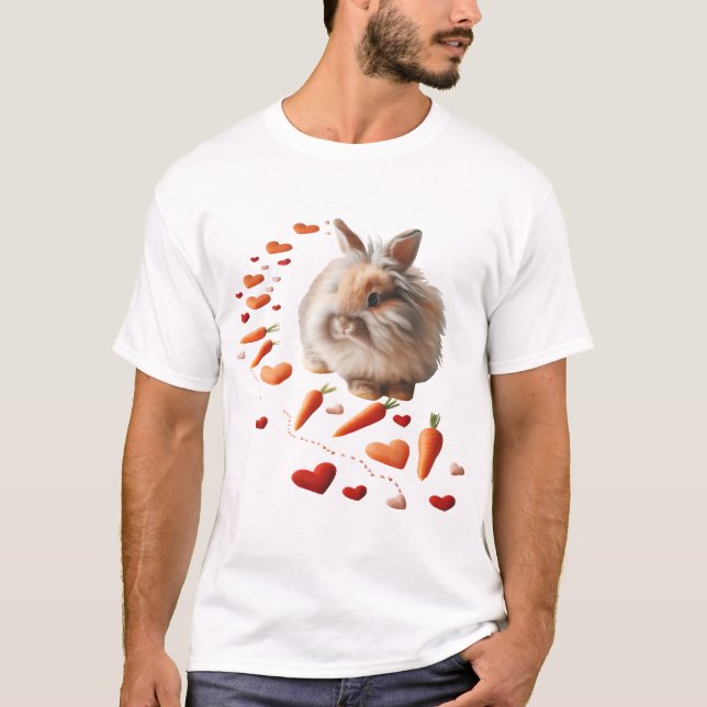 Camiseta Conejo Corazón de Zanahorias El día de San Valentí (Anverso)