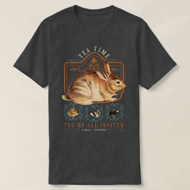 Camiseta Conejo Cottagecore  (Diseño del anverso)