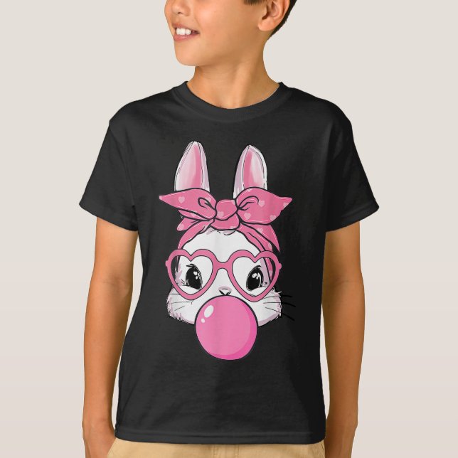 Camiseta Conejo cutáneo con burbuja en día de Pascua (Anverso)