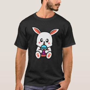 Camiseta Conejo Cute Boba Tea Kawaii Presente Conejo Anime