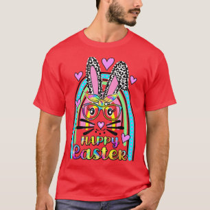 Camiseta Conejo Cute Conejo Bunny Face Leopardo Glasses Cab