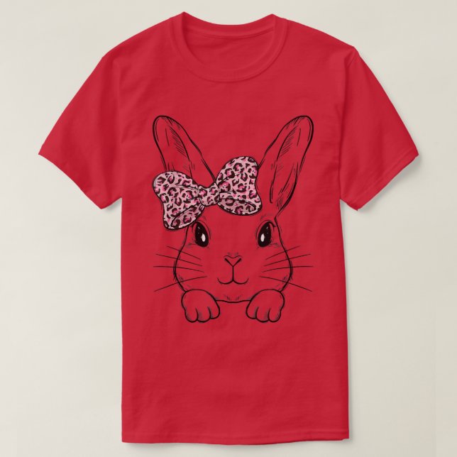 Camiseta Conejo Cute Conejo Bunny Face Leopardo Glasses Cab (Diseño del anverso)