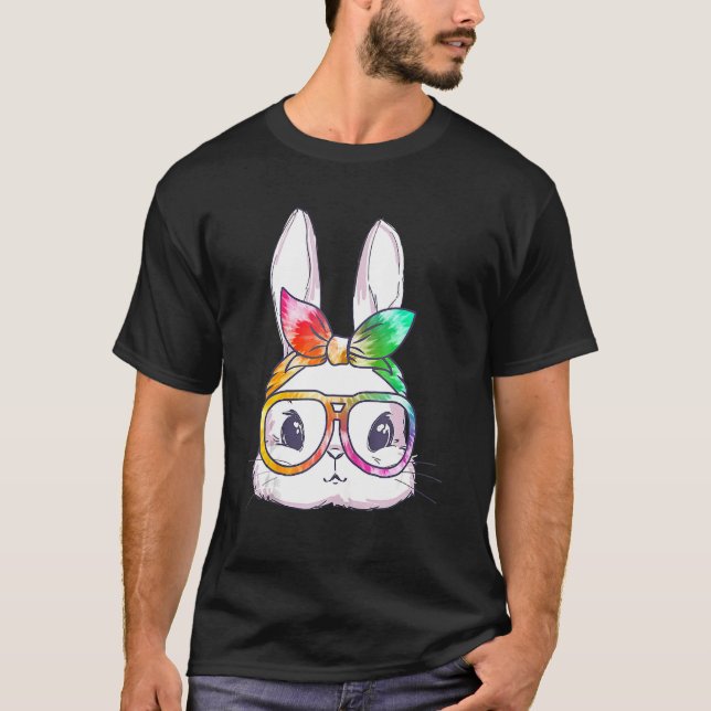 Camiseta Conejo Cute Conejo Bunny Face Leopardo Glasses Cab (Anverso)