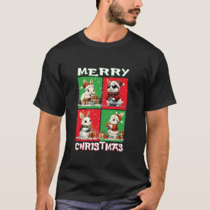 Camiseta Conejo Cute Santa Animales Aman Feliz Navidad Tr