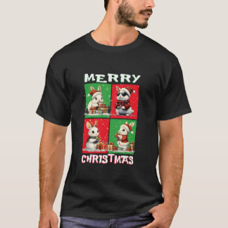 Camiseta Conejo Cute Santa Animales Aman Feliz Navidad Tr