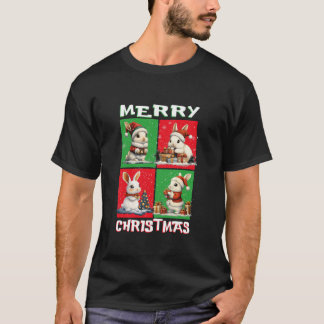 Camiseta Conejo Cute Santa Animales Aman Feliz Navidad Tr