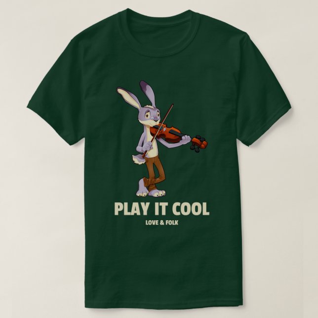 Camiseta Conejo Cute Tocando un Violín (Diseño del anverso)