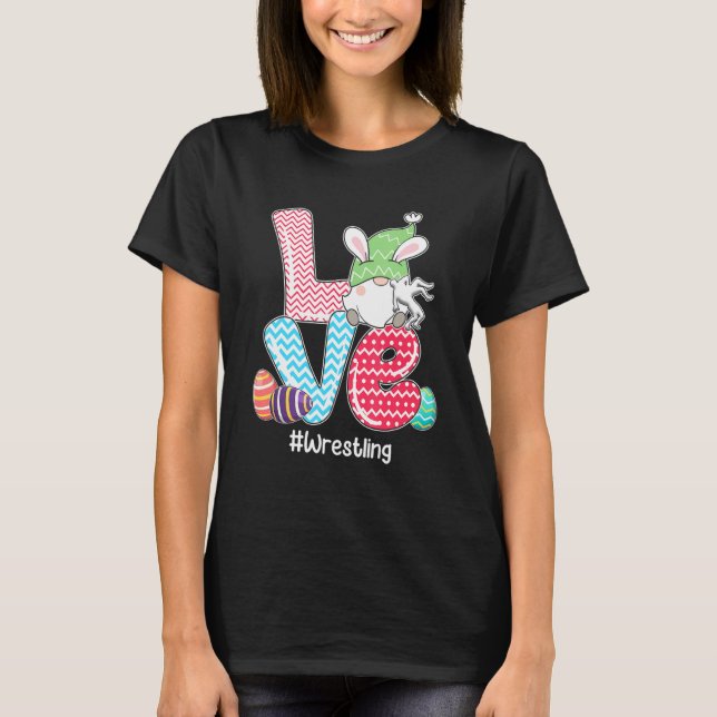 Camiseta Conejo de amor lindo Gnome lucha contra la caza de (Anverso)