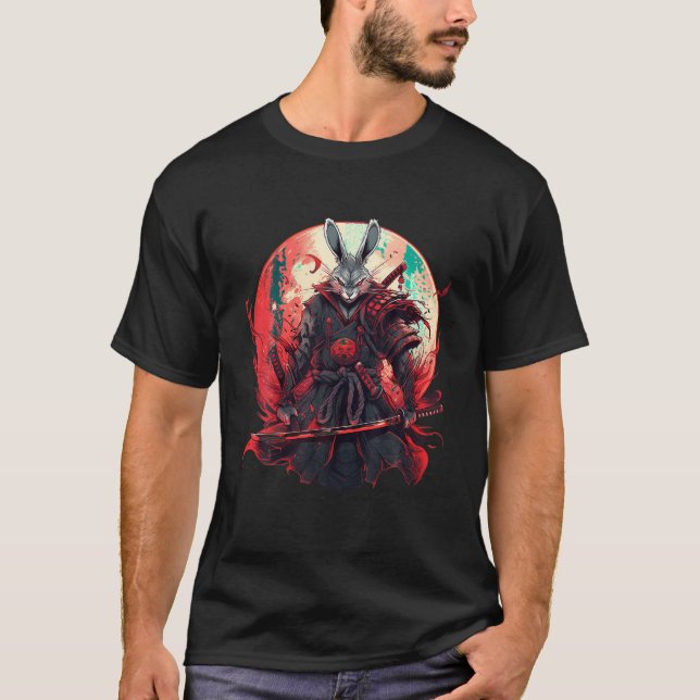 Camiseta Conejo de arte japonés Ninja Ukiyo e Anime Style S (Anverso)