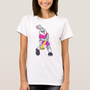 Camiseta Conejo de béisbol con bate de béisbol