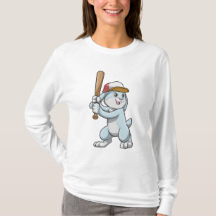Camiseta Conejo de béisbol con bate de béisbol