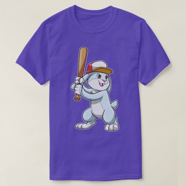 Camiseta Conejo de béisbol con el bate de béisbol 2 (Diseño del anverso)