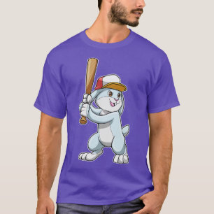 Camiseta Conejo de béisbol con el bate de béisbol 2