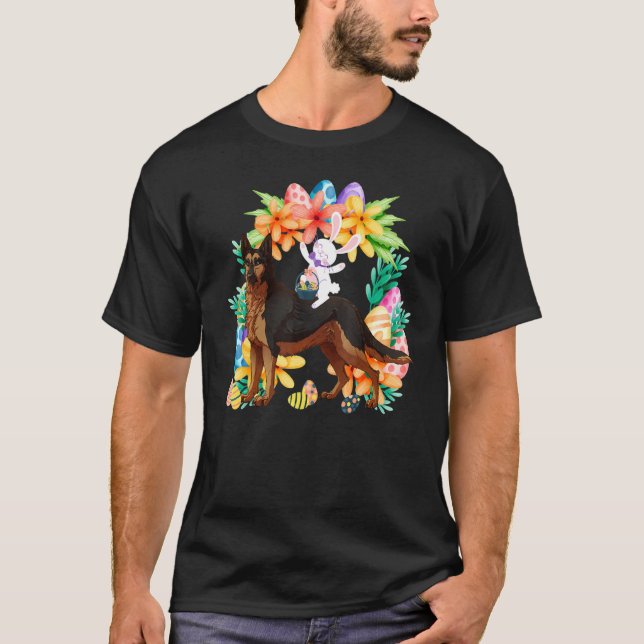 Camiseta Conejo de cesta de huevos Becgie Alemania Perro Ha (Anverso)