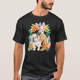 Camiseta Conejo de cesta de huevos montando Bulldog inglés 