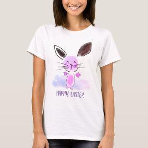 Camiseta Conejo de color de agua dulce Ombre Feliz Pascua