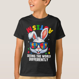 Camiseta Conejo de concienciación sobre el autismo viendo e