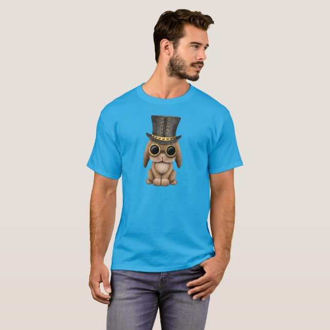 Camiseta Conejo de conejito lindo del bebé de Steampunk (Anverso completo)