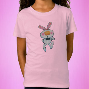 Camiseta Conejo de conejo blanco lindo con la nariz Naranja