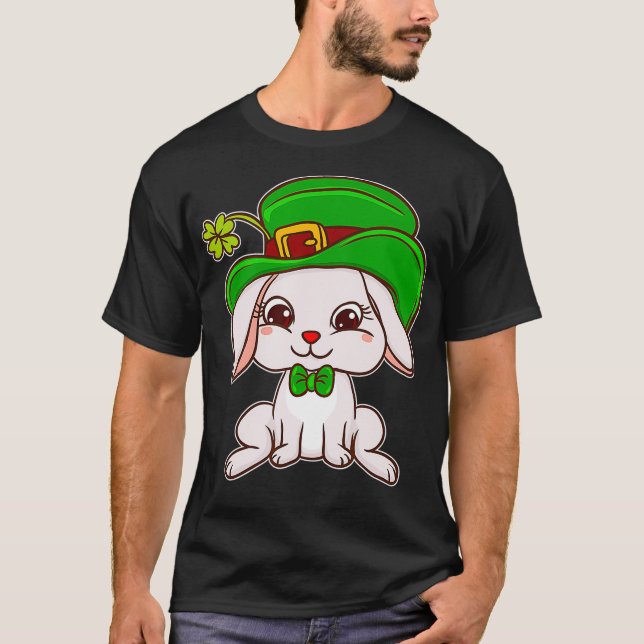 Camiseta Conejo de conejo conejo irlandés lindo en Bow Tie  (Anverso)