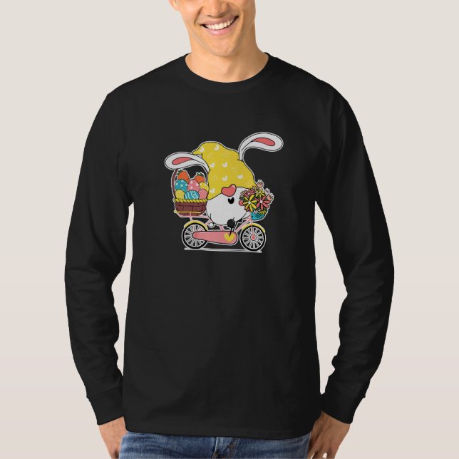 Camiseta Conejo De Conejo De Gnome En Bicicleta Bicicleta E (Anverso)