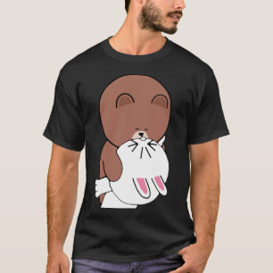 Camiseta Conejo de conejo de oso marrón lindo El beso  