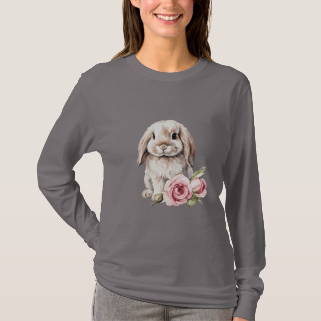 Camiseta Conejo de conejo de Rosa púrpura (Anverso)