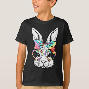 Camiseta Conejo de conejo lindo Cara Tejido de tinta de ojo