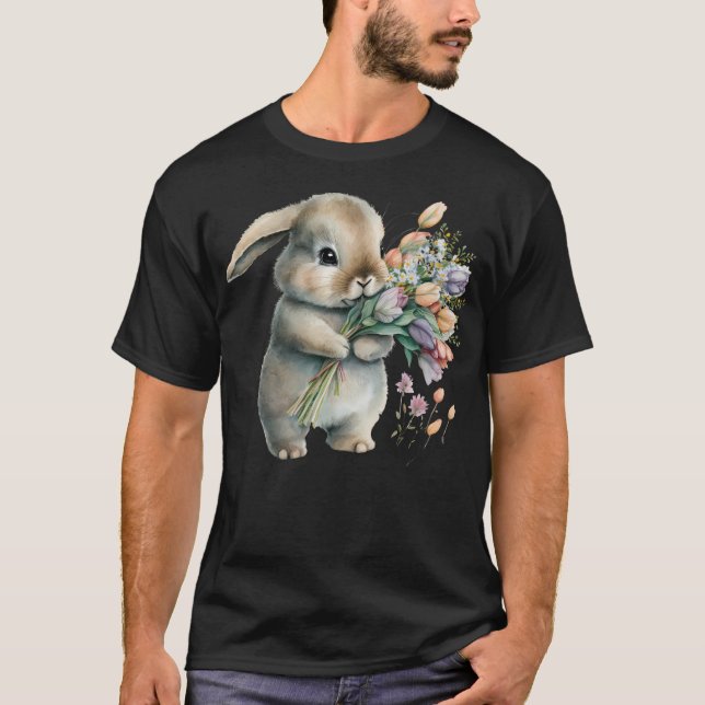 Camiseta Conejo de conejo pequeño acuarela (Anverso)
