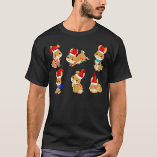 Camiseta Conejo de conejos con luces de Santa Hat Navidades