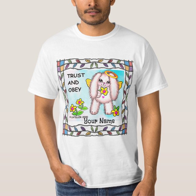 Camiseta Conejo de confianza cristiana en Dios (Anverso)