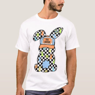 Camiseta Conejo de cuadros Día de Pascua Coqueta Lazos Cone