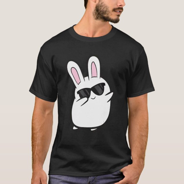 Camiseta Conejo de Dabbing con gafas de sol conejo lindo (Anverso)